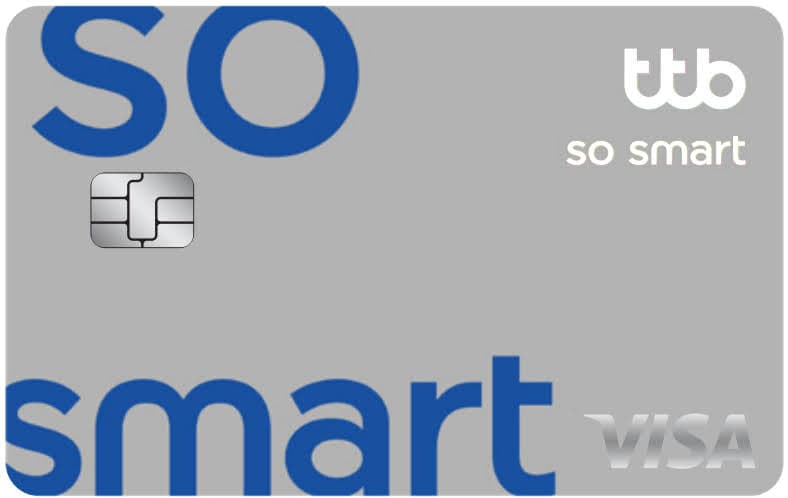บัตรเครดิต ttb so smart รับเงินคืน 1% ทุกการใช้จ่าย ผ่อน 0% 3 เดือนตั้งแต่ 1,000 บาท