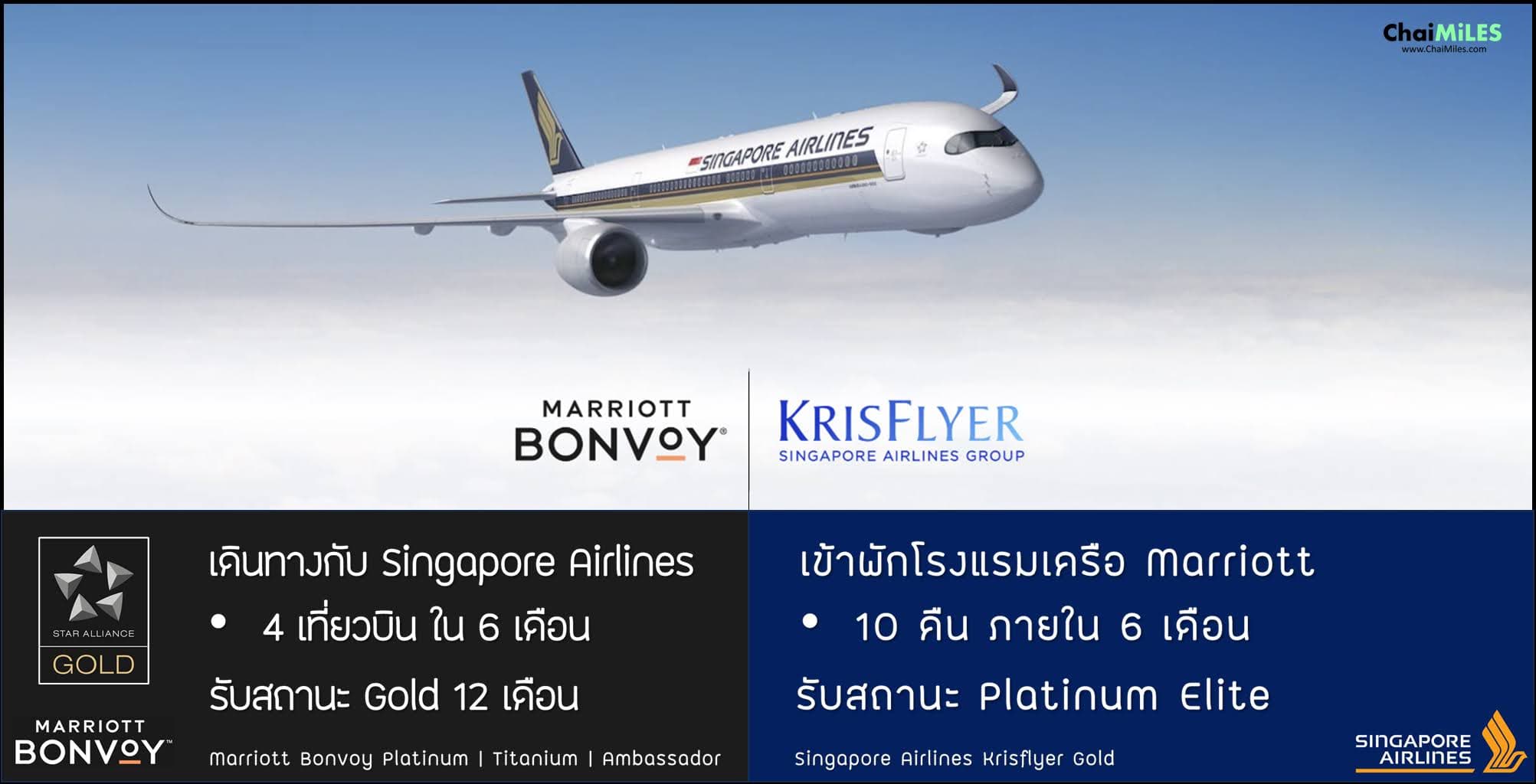 Status Match Singapore Airlines Krisflyer Gold ด้วยสถานะเครือ Marriott Bonvoy Platinum | Titanium | Ambassador