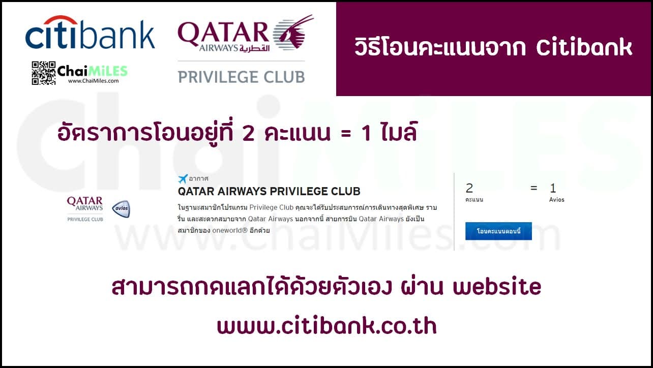 วิธีโอนคะแนนจาก Citibank ไป Qatar Privilege Club ทำยังไง สอนทำแบบจับมือ