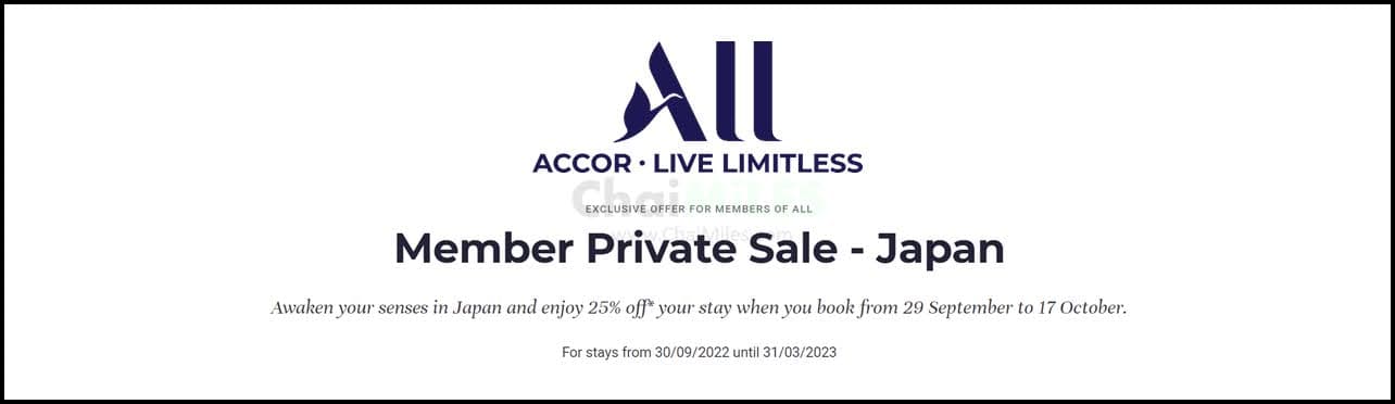 ALLAccor Japan & South Korea 25% Off Book By 17 October 2022 (Stay within 31 March 2023)