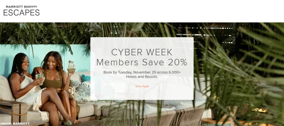 Marriott Bonvoy 20% Off Cyber Sale For Stays 27 November 2022 – 16 January 2023 (Book By 29 November)
