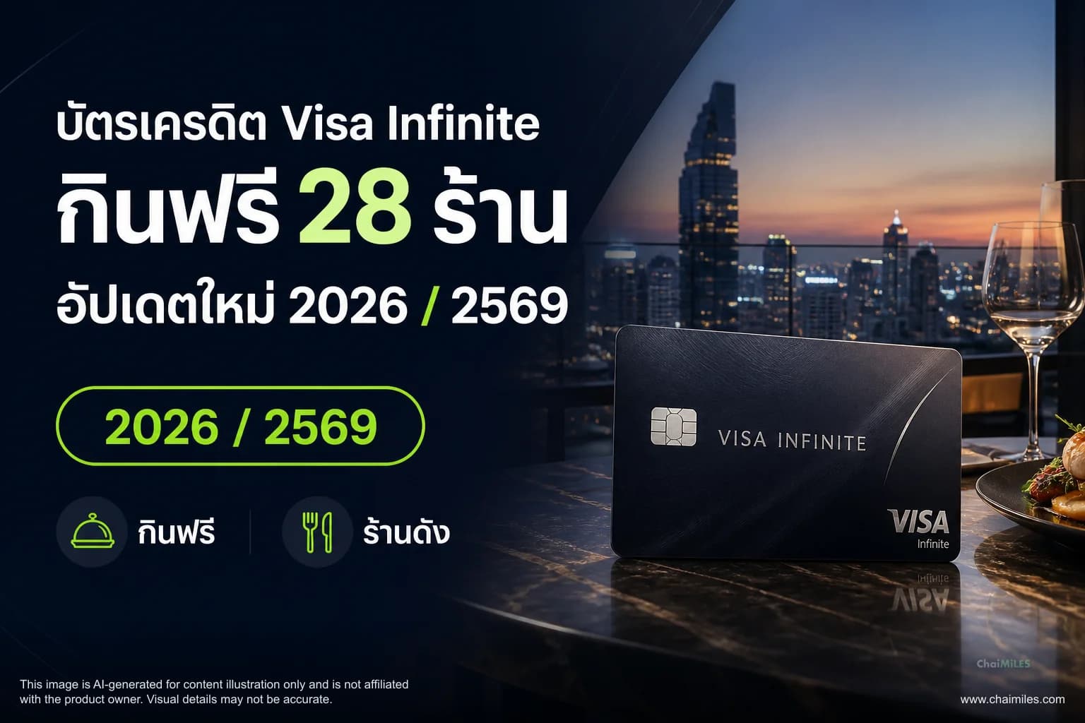 บัตรเครดิต Visa Infinite กินฟรี 28 ร้าน อัปเดตใหม่ 2026 / 2569