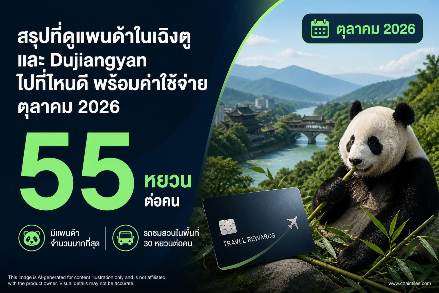 สรุปที่ดูแพนด้าในเฉิงตูและ Dujiangyan ไปที่ไหนดี พร้อมค่าใช้จ่าย ตุลาคม 2026