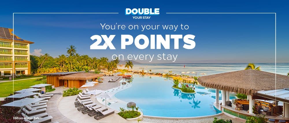 Hilton Honors 2x points plus 2,000 points per stay (6 September - 31 December 2022)