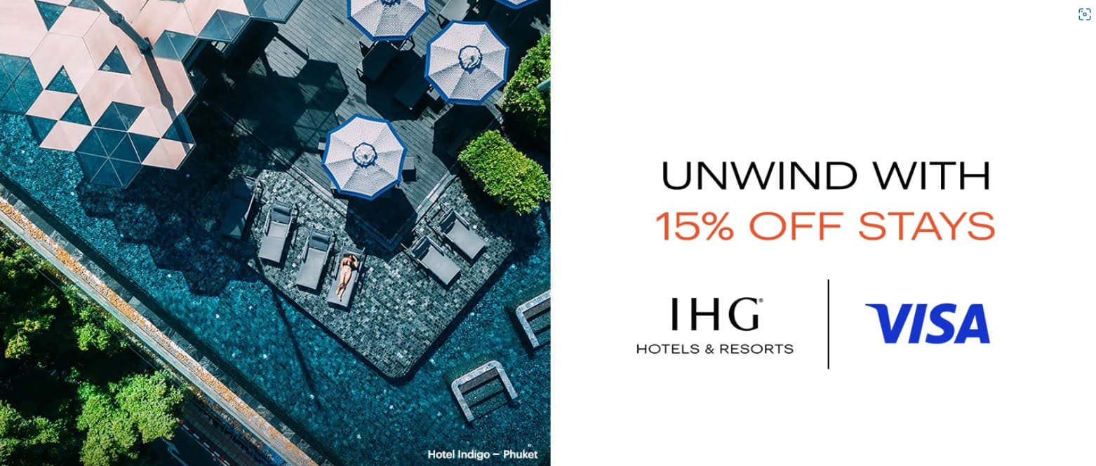 IHG x Visa 15% Off Book and Stay by 3 January 2023 (Southeast Asia, Korea, Japan, Australia, New Zealand and South Pacific Island)