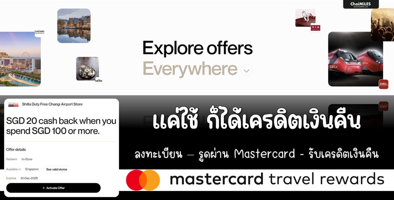 รับเครดิตเงินคืนง่ายๆ แค่ลงทะเบียน Mastercard Travel Rewards (สิทธิประโยชน์พิเศษ บัตรเครดิต Mastercard)