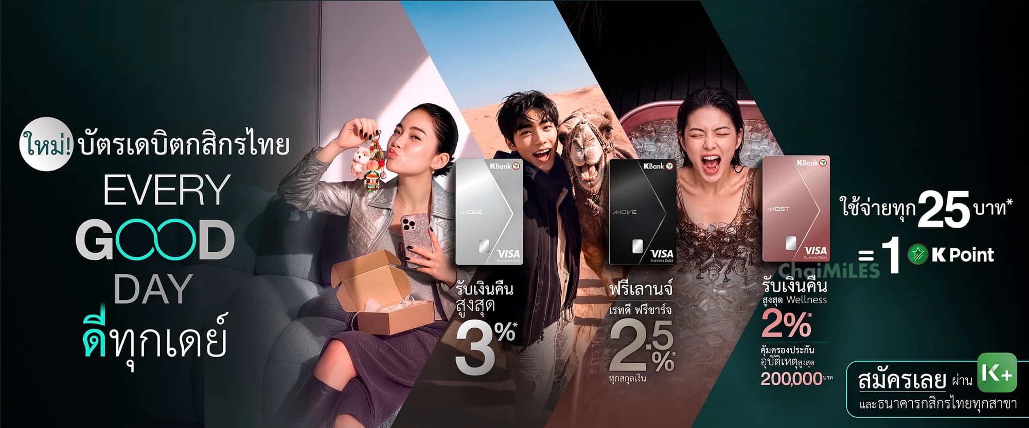 สรุป บัตรเดบิตกสิกรไทย MORE MOVE MOST ต่างกันอย่างไร ใบไหนคุ้มสำหรับสายเดินทาง (อัปเดต 2026)
