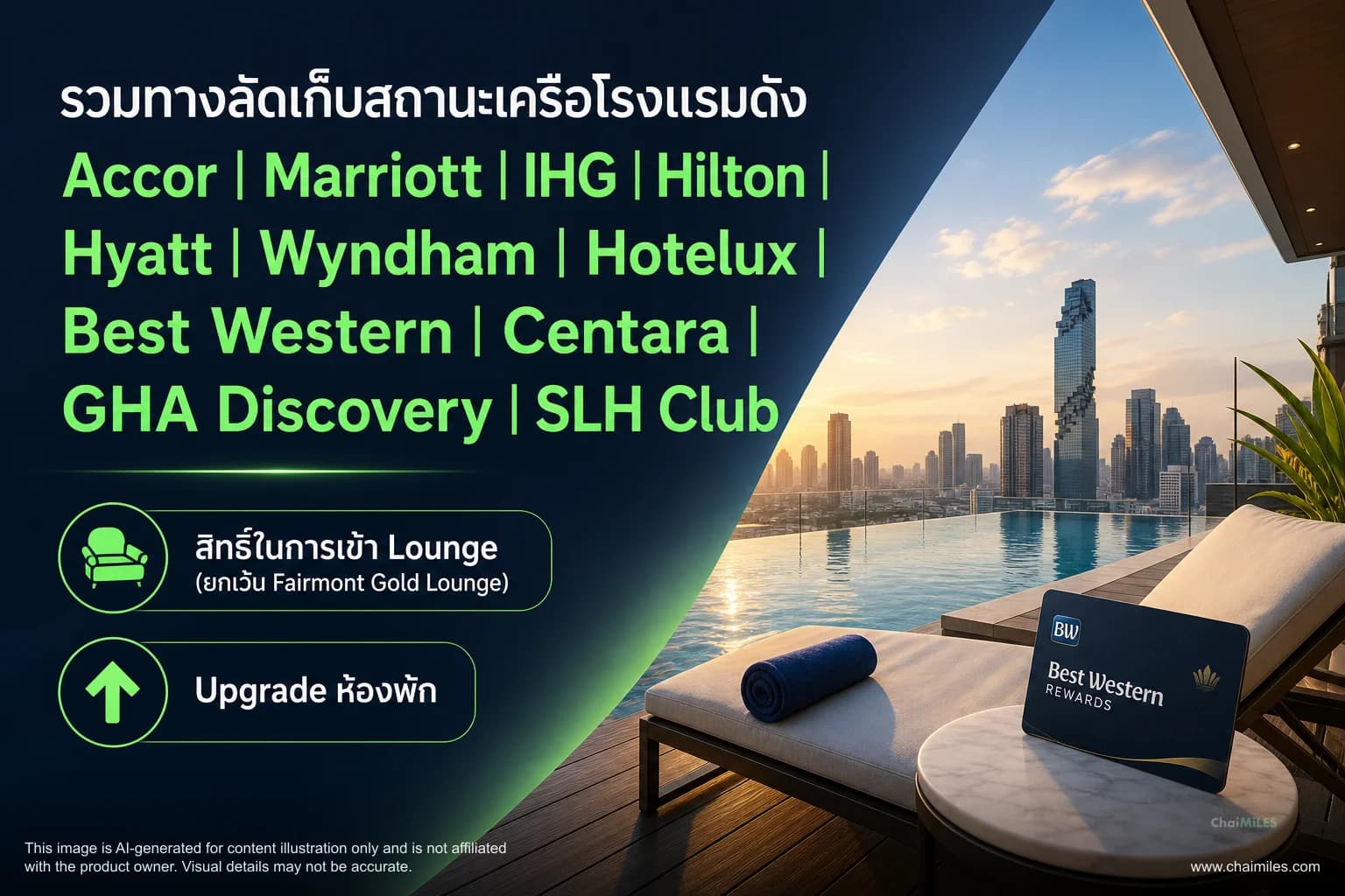 รวมทางลัดเก็บสถานะเครือโรงแรมดัง Accor | Marriott | IHG | Hilton | Hyatt | Wyndham | Hotelux | Best Western | Centara | GHA Discovery | SLH Club