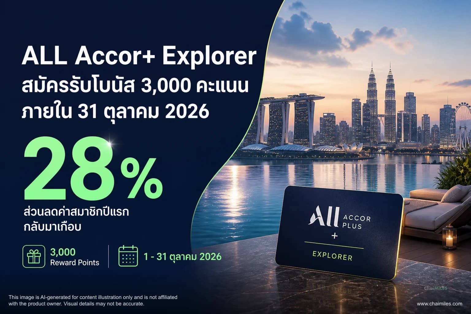 ALL Accor+ Explorer สมัครรับโบนัส 3,000 คะแนน ภายใน 31 ตุลาคม 2026