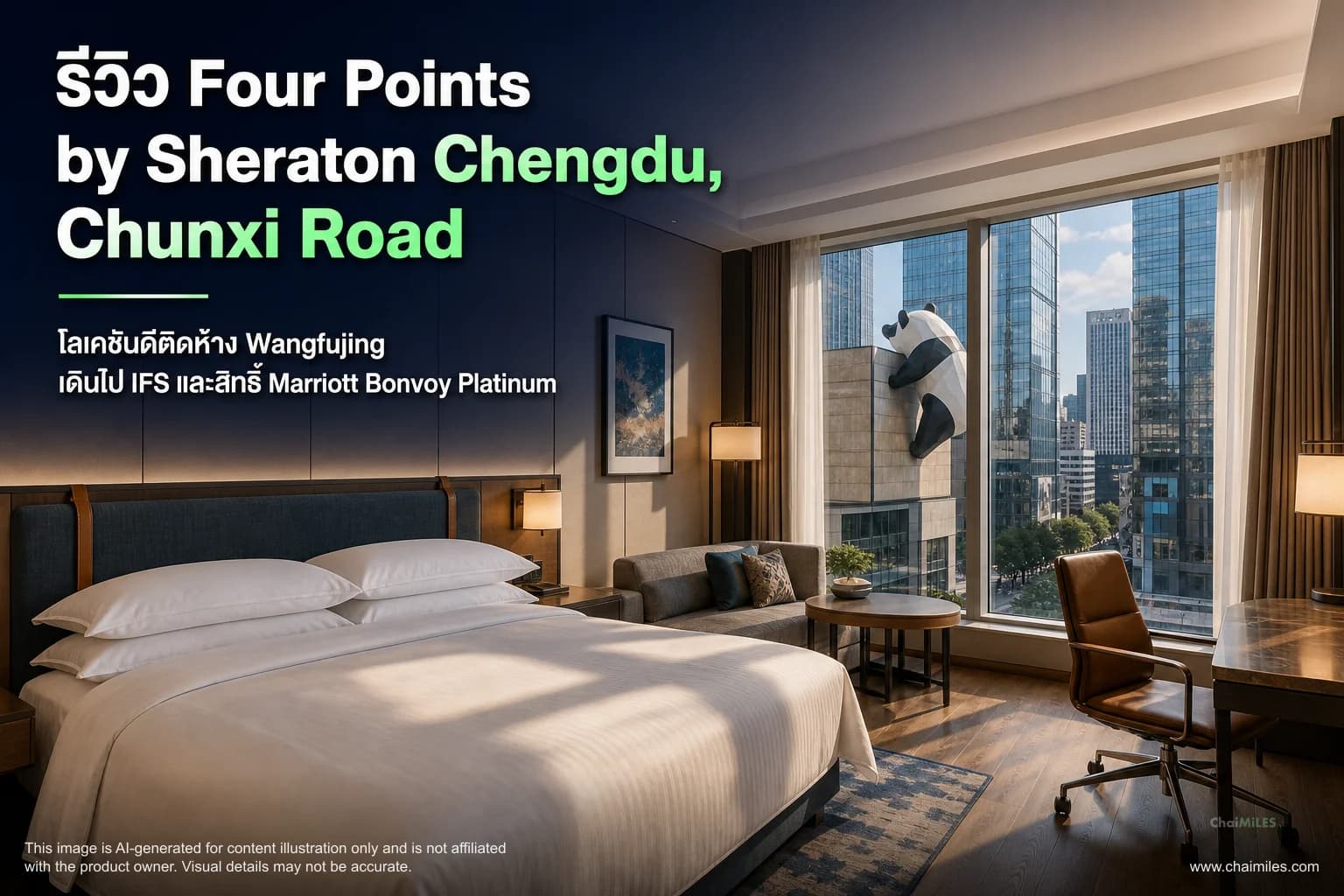 รีวิว Four Points by Sheraton Chengdu, Chunxi Road โลเคชันดีติดห้าง Wangfujing เดินไป IFS 5 นาที และสิทธิ์ Marriott Bonvoy Platinum